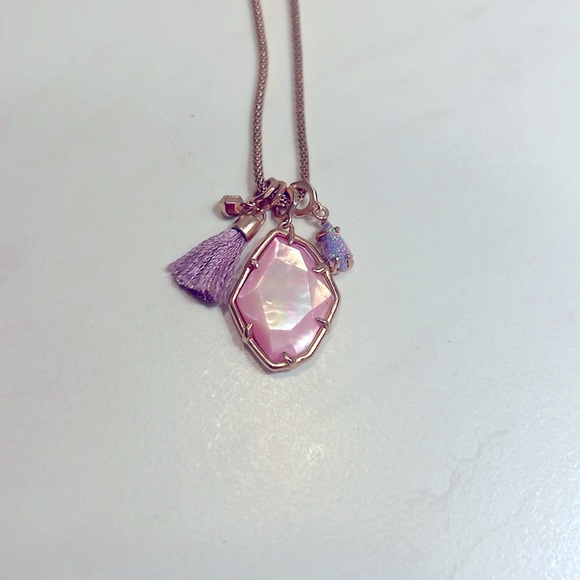 Kendra Scott Hailey Pendant Necklace - Rosegold and Lilac - Picture 2 of 6